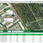 Zobrazení sledování vozidla na mapě, doplněné o knihu jízd.