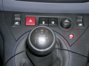 Přepínač služební a soukromé jízdy v osobním automobilu.